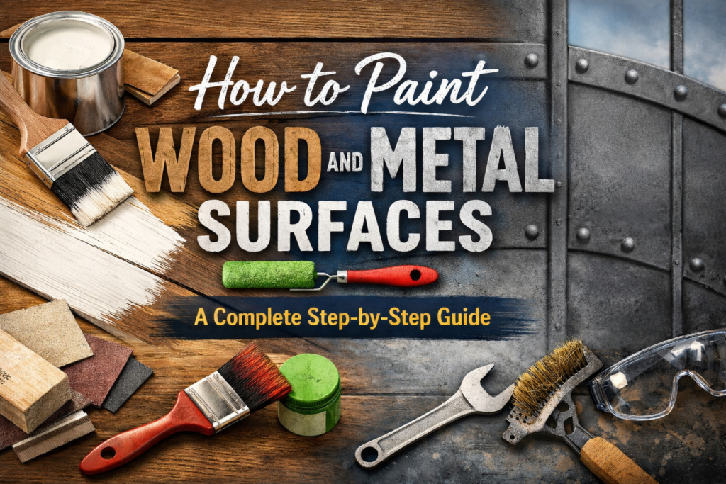 how to paint wood and metal surfaces